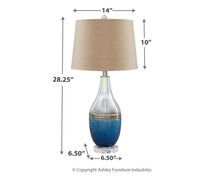 Load image into Gallery viewer, Johanna - Blue/Clear - Glass Table Lamp (2/CN)