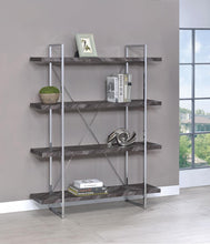 Load image into Gallery viewer, Grimma Collection - Grimma 4-shelf Bookcase Rustic Grey Herringbone
