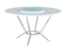 Load image into Gallery viewer, Abby Round Dining Table With Lazy Susan White And Chrome