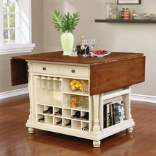 Load image into Gallery viewer, Slater Kitchen Island - Slater 2-drawer Kitchen Island With Drop Leaves Brown And Buttermilk