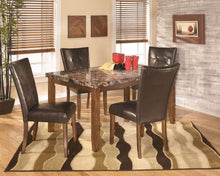 Load image into Gallery viewer, Lacey - Medium Brown - 5 Pc. - Rectangular Dining Room Table, 4 Upholstered Side Chairs