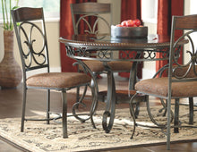 Load image into Gallery viewer, Glambrey - Brown - 5 Pc. - Round Dining Room Table, 4 Upholstered Side Chairs