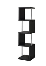 Load image into Gallery viewer, Home Office : Bookcases - 4-shelf Bookcase Black And Chrome