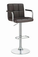 Load image into Gallery viewer, Rec Room/bar Stools: Height Adjustable - Brown - Adjustable Height Bar Stool Brown And Chrome