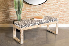 Load image into Gallery viewer, Accent : Benches &amp; Ottomans - White - Sled Leg Upholstered Accent Bench Black And White
