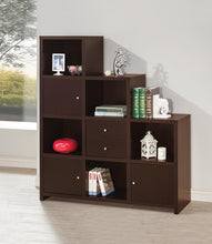 Load image into Gallery viewer, Home Office : Bookcases - Bookcase With Cube Storage Compartments Cappuccino