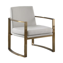 Load image into Gallery viewer, Cream - Concave Metal Arm Accent Chair Cream And Bronze
