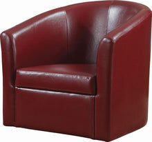 Load image into Gallery viewer, Accents : Chairs - Red - Upholstery Sloped Arm Accent Swivel Chair Red
