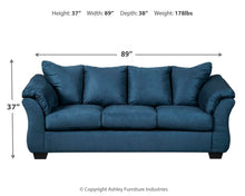 Load image into Gallery viewer, Darcy - Blue - Full Sofa Sleeper