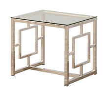 Load image into Gallery viewer, Living Room: Glass Top Occasional Tables - Occasional Contemporary Nickel End Table