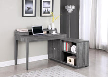 Load image into Gallery viewer, Jamara L-shape Office Desk With Power Outlet Weathered Grey