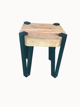 Load image into Gallery viewer, Wooden Square Top End Table Natural And Matte Black