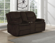 Load image into Gallery viewer, Brown - Jennings Upholstered Power Loveseat With Console Brown
