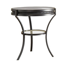 Load image into Gallery viewer, Living Room : Industrial/rustic Occasional Tables - Round Glass Top End Table Black