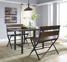 Load image into Gallery viewer, Kavara - Medium Brown - 5 Pc. - Rectangular Dining Room Counter Table, 2 Barstools, 2 Double Barstools