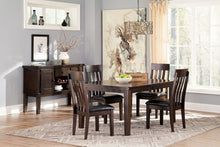 Load image into Gallery viewer, Haddigan - Dark Brown - 6 Pc. - Rectangular Dining Room Extension Table, 4 Upholstered Side Chairs, Upholstered Bench