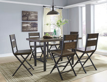 Load image into Gallery viewer, Kavara - Medium Brown - 5 Pc. - Rectangular Dining Room Counter Table, 2 Barstools, 2 Double Barstools