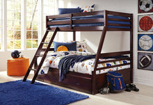 Load image into Gallery viewer, Halanton - Dark Brown - Twin over Full Bunk Bed with 1 Large Storage Drawer