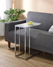 Load image into Gallery viewer, Glass Top Accent Table Chrome And White